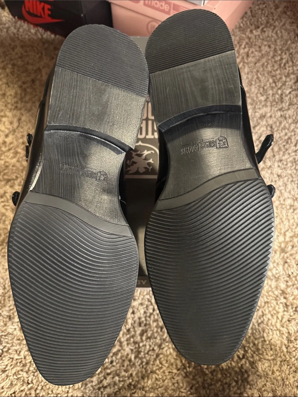 Stacy Adams Black Double Monk Strap Cap-Toe Oxfords
